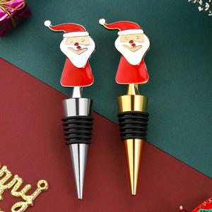 Christmas Santa Claus Bottle Stopper Zinc Alloy Gold And Silver For <b>Wine</b> Sealing Holiday Party Gift - Product Image 4