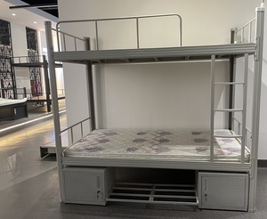 Lit superposé moderne à une seule couche pour adultes, chambre à coucher et usage hôtelier, construction en fer blanc, taille personnalisable - Product Image 5
