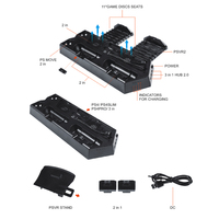 Chargeur de siège multifonctionnel Ps4/slim/pro/VR amélioré Support de refroidissement Poignée Chargeur Base Support de disque Accessoires