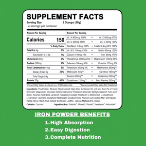 Premium Vegan Blood Tonic Glicinate Liposomal Natural Suplemento Calcio Zinc Selenio <span class=keywords><strong>Vitamina</strong></span> <span class=keywords><strong>C</strong></span> Polvo de hierro para la salud de las mujeres - Product Image 2