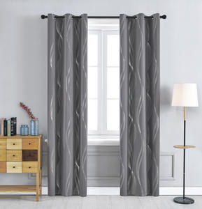<span class=keywords><strong>Cortinas</strong></span> opacas de diseño geométrico de línea impresa plateada de <span class=keywords><strong>Amazon</strong></span> acabadas de fábrica al por mayor <span class=keywords><strong>para</strong></span> <span class=keywords><strong>sala</strong></span> de estar - Product Image 6