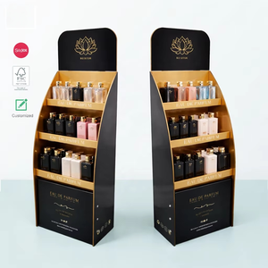 Customizable Supermarket Foldable Retail Cardboard <b>Display</b> <b>Unit</b> Paper Floor Stand for Cosmetic Beauty Skin Care Make up Products - Product Image 5