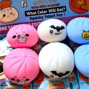 Caja Misteriosa de Halloween con Squishy de Dumpling y Panecillo al Vapor, Juguete Antiestrés de Dumpling de Subida Lenta, Recuerdos y Premios para Fiestas de Halloween - Product Image 1