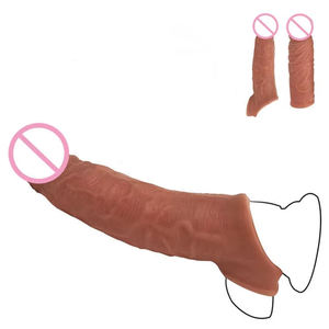 Meistverkaufter Realistischer Penis-Aufsatz Penishülle Wiederverwendbarer TPE Penisvergrößerer Verzögerungskondom für Männer Dildo-Verstärker Sexspielzeug - Product Image 1
