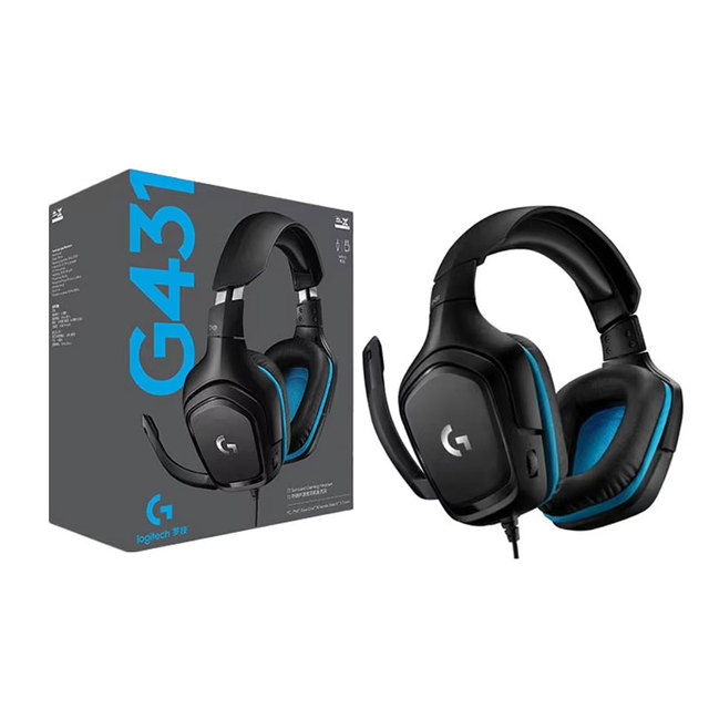 Logitech G431 Wired 7.1 Surround Sound Gaming Headset 50 mm Audio Drivers 3.5 mm Audio Jack Lightweight Dynamic Microphone