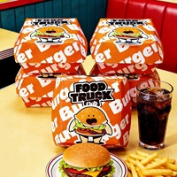 Caja de Embalaje Personalizada de Papel Kraft Premium Biodegradable de 6 Pulgadas para Hamburguesas y Papas Fritas, Desechable y con Relieve, para Uso en Restaurantes