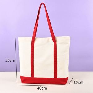 Heavy Duty Cotton Canvas Long Handle Shoulder Strap Tote <b>Bag</b> for Women-Large Beach Lunch Travel Shopping Storage - Product Image 2