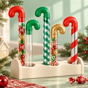 Tubos de plástico transparente para dulces, envases de regalo navideños, recipientes para dulces, galletas y pasteles, 1 x 10 pulgadas - Product Image 5