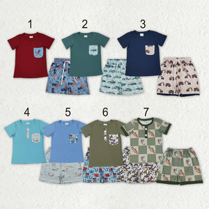 ชุดเสื้อแขนสั้นกางเกงขาสั้นสำหรับเด็กผู้ชาย - Product Image 1