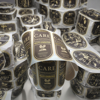 Étiquette adhésive personnalisée de qualité supérieure avec logo imprimé, autocollant en papier kraft estampé à chaud, cercle résistant et recyclable pour cosmétiques et shampoings