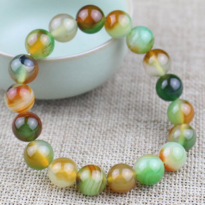Peacock Agate <b>Bracelet</b> 8x12mm Ball Shape Unisex Jewelry Gift for <b>Couples</b> and Friends - Product Image 2