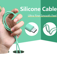 Câble de données de charge rapide 60W 1M Type-C vers Micro USB en silicone liquide avec bouclier de tresse pour téléphone