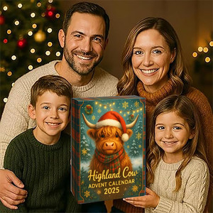 Calendario de Adviento de Vacas Highland Escocesas 2025, Caja Sorpresa con Figuras, Decoración Navideña, Regalo - Product Image 4