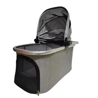 Panier de transport de luxe personnalisé pour animaux de compagnie, poussette respirante pour animaux avec fermeture éclair de sécurité, pour chiens et chats, en tissu, vente en gros