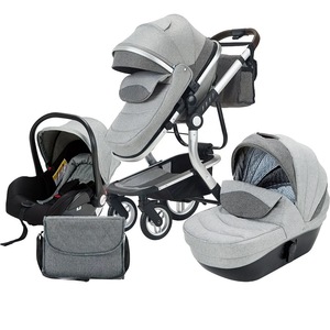 Cochecito Fangzhuo 3 en 1: Portabebés + Silla de Paseo + Silla de Auto, con Marco de Aluminio, Cuatro Ruedas de Goma - Product Image 4