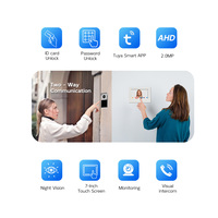 Système de vidéophone OEM/ODM 7 pouces 1080P avec Wi-Fi, RFID, mot de passe, déverrouillage à distance par application, interphone mains libres et écran tactile étanche