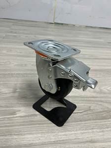 Roues à roulettes en caoutchouc robustes avec support zingué, roulement durable et fluide, qualité industrielle, tailles 4, 5, 6, 8 pouces - Product Image 4