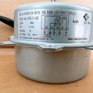 มอเตอร์พัดลมแอร์ Ydl35-6R1 220V 35W 50Hz สำหรับแอร์ห้อง ยูนิตภายนอก 6P Ip44 พร้อมแผนผังการเดินสายไฟ - Product Image 1
