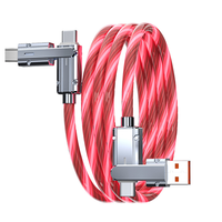 Cable USB-C de Carga Rápida HXT 4 en 1 con LED RGB de 100W, Conductor de Cobre Puro y Revestimiento de PVC, Ideal para Regalos Promocionales al por Mayor