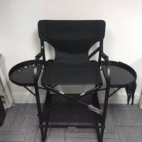 Chaise de directeur pliable en aluminium, portable et améliorée, pour maquilleurs, salons de beauté et salons de coiffure, hauteur réglable, vente en gros
