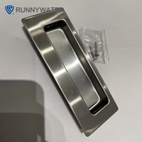 Poignée de porte coulissante durable en acier inoxydable 304, poignées de placard encastrées, style moderne, tirettes de placard, boutons de tiroir noir mat