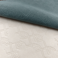 Tissu en similicuir PU polyester de designer, respirant, doux, léger, anti-moisissure, résistant à l'abrasion, 320 GSM, vente en gros