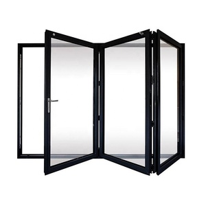 Precio de fábrica de doble acristalamiento de <span class=keywords><strong>Patio</strong></span> de aluminio puerta de vidrio puertas correderas plegables - Product Image 4