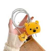 Nuevo Juego de Fundas de Silicona 2 en 1 para Cable de Carga con Diseño de Dibujos Animados para iPhone 20W