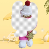 Gantungan Kunci Boneka Melodi Natal 4 Inch 10cm, Liontin Kecil, Hiasan, Boneka Mini Anime, Mainan Gantungan Kunci Plush untuk Natal
