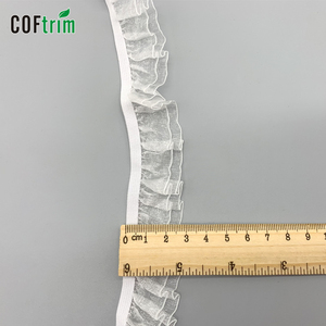 Quảng Châu Nhà Máy Bán Buôn Hai Lớp Đàn Hồi May Ren Trim Xếp Li Đàn Hồi Ren Ban Nhạc Bodysuit Ren Trắng - Product Image 5