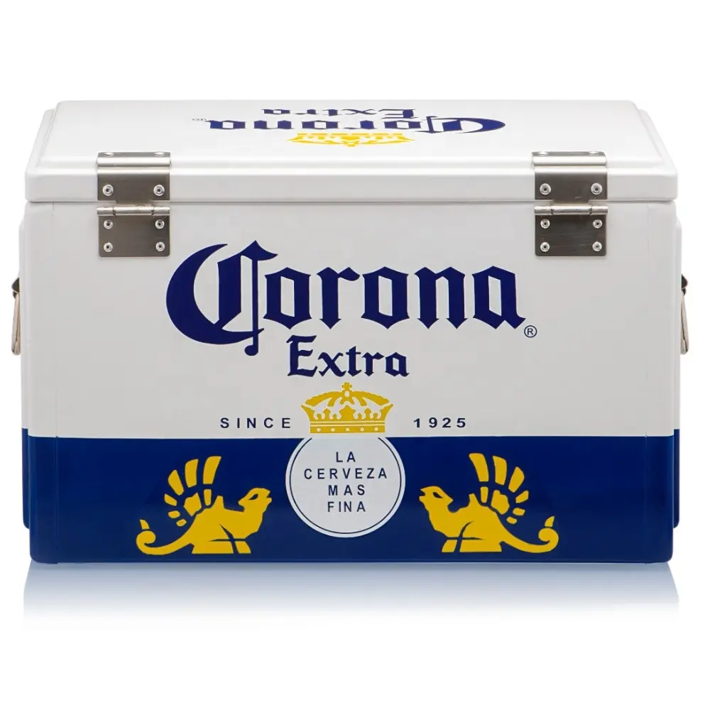 Caja refrigeradora de cerveza para exteriores, con corona de Metal Retro de 20L