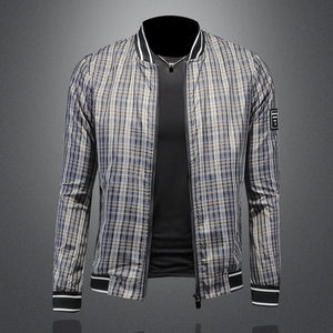 Chaqueta a cuadros británica <span class=keywords><strong>para</strong></span> <span class=keywords><strong>hombre</strong></span>, <span class=keywords><strong>para</strong></span> primavera y otoño, corte ajustado, elegante, sencilla, a la moda, talla grande, ropa <span class=keywords><strong>para</strong></span> <span class=keywords><strong>hombre</strong></span> - Product Image 3