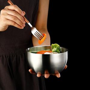 304 Stainless Steel Rice Bowl Double Layer Insulated For Children Korean Cuisine Gold Bowl Home Use - Product Image 2