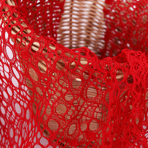 150 cm de largeur coloré rouge <span class=keywords><strong>noir</strong></span> Polyester Non extensible grand trou <span class=keywords><strong>maille</strong></span> filet dentelle tissu fil épais pour femmes robe jupe - Product Image 1