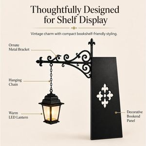 Library Lantern Decorative Bookshelf Light White Shade Touch Control AC Powered Warm Glow Metal <b>Wall</b> <b>Sconce</b> for Reading Lighting - Product Image 5