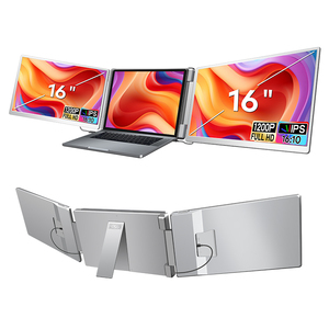 จอภาพพกพาแบบสามจอขนาด 16 นิ้ว สำหรับแล็ปท็อป แบบเสียบใช้งานได้ทันที ใช้ได้กับแล็ปท็อป Windows และ Mac ขนาด 13-17 นิ้ว - Product Image 1