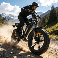 Vélo de montagne électrique hybride 48V 7 vitesses avec cadre en acier à haute teneur en carbone, pneus larges de 20 pouces et double suspension amortissante - Entrepôt UE