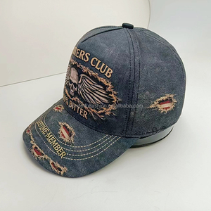 Casquettes de baseball vintage délavées et usées, imprimées en 3D avec motif crâne humoristique, style club des vieillards, entièrement imprimées - Product Image 2
