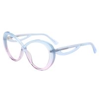 Visualmate Monture de lunettes unisexe de haute qualité, ronde irrégulière, transparente, anti-lumière bleue, en acétate, Montature Per Occhiali