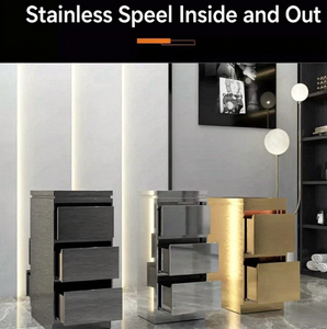 Armoire à outils de salon en acier inoxydable, organisateur de rangement avec tiroirs et support pour sèche-cheveux, poste de travail professionnel pour barbier - Product Image 2
