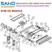 Actionneur linéaire à courroie compact STM100 avec moteur à roulement, course de 2000 mm, charge de 25 kg, module de guidage linéaire en alliage d'aluminium pour l'automatisation CNC