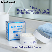 Poudre blanchissante reminéralisante pour les dents Keleek Nature, réparation de l'émail, élimination des taches, non toxique, citron et menthe, usage adulte, soins bucco-dentaires