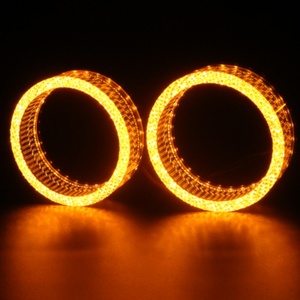 Factory Car Accessories I5O Glory 3 Inch 2.5 Inch White/yellow/colorful Led Angel Eyes Covers Shrouds for Projector Len - Product Image 3