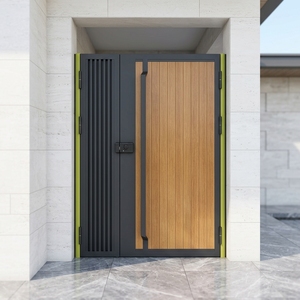 Portail de clôture français moderne à ouverture automatique, <span class=keywords><strong>en</strong></span> aluminium, bois, fer et acier, pour villas, fourniture <span class=keywords><strong>en</strong></span> gros - Product Image 2