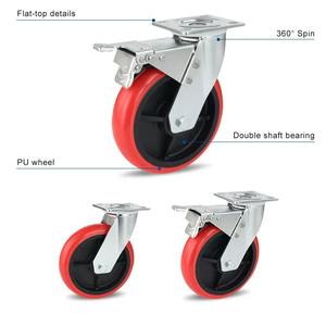 Großhandels produkt 4 Zoll 5 Zoll 6 Zoll 8 Zoll Hochleistungs-Polyurethan Pu starre drehbare Lenkräder - Product Image 1