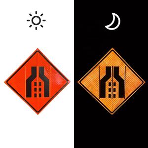 DINGFEI messaggio mutevole riflettente da 36/48 pollici corsia destra vicino al cartello stradale - Product Image 5