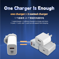 Chargeur mural universel PD 66W QC3.0 à charge rapide 3 ports USB + Type-C pour ordinateur portable