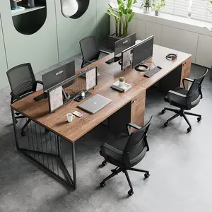 Minimalist ische moderne Büromöbel 2/4/6 Kombination aus Computer tisch und Stuhl für vier Personen
