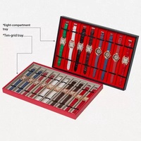 Plateau de présentation en cuir PU avec doublure en velours, antichoc, à compartiments séparés, pour bijoux, montres et colliers, idéal pour la vente au détail et l'exposition