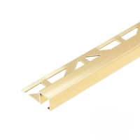 Profilé de bordure carré en aluminium 1 mm anodisé or, étanche et durable, pour carrelage mural de cuisine, salon et escalier